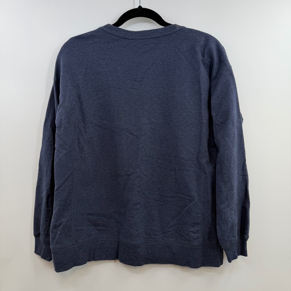 Wildfox Social Embroidered Sweatshirt Women’s S Navy French Terry Side Slit - Picture 4 of 7